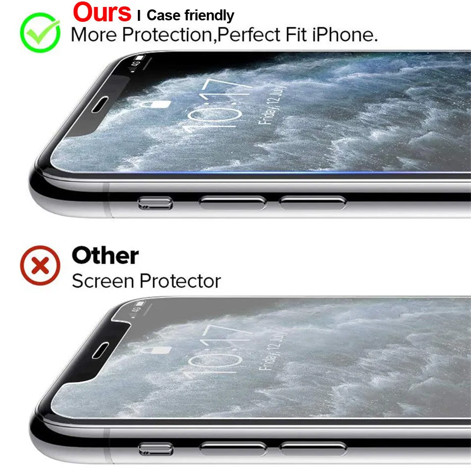 Tempered glass screen protector for Apple iPhone 11 Pro, anti-reflective and anti-fingerprint, HD clear film