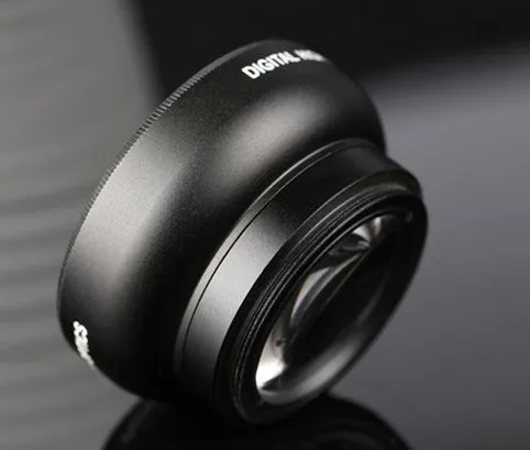 Black mobile phone wide-angle macro lens with aluminium alloy and optical glass, 0.45X and 10x magnification