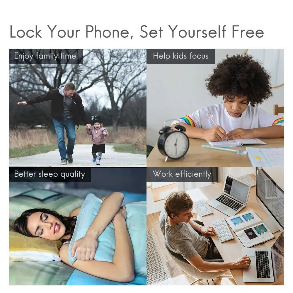 Matcha green mobile phone lock self-discipline box with backlight feature