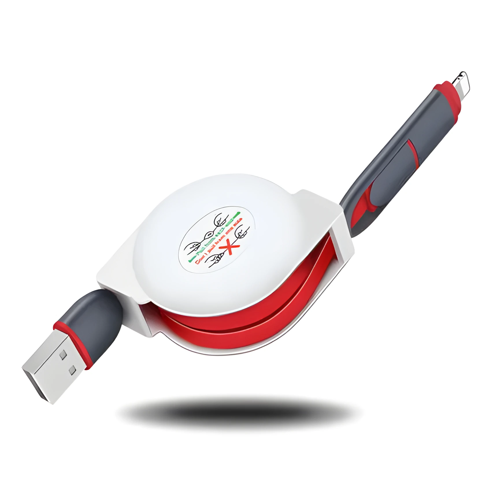 3-in-1 telescopic USB charging cable extended to 120cm length with titanium alloy connectors