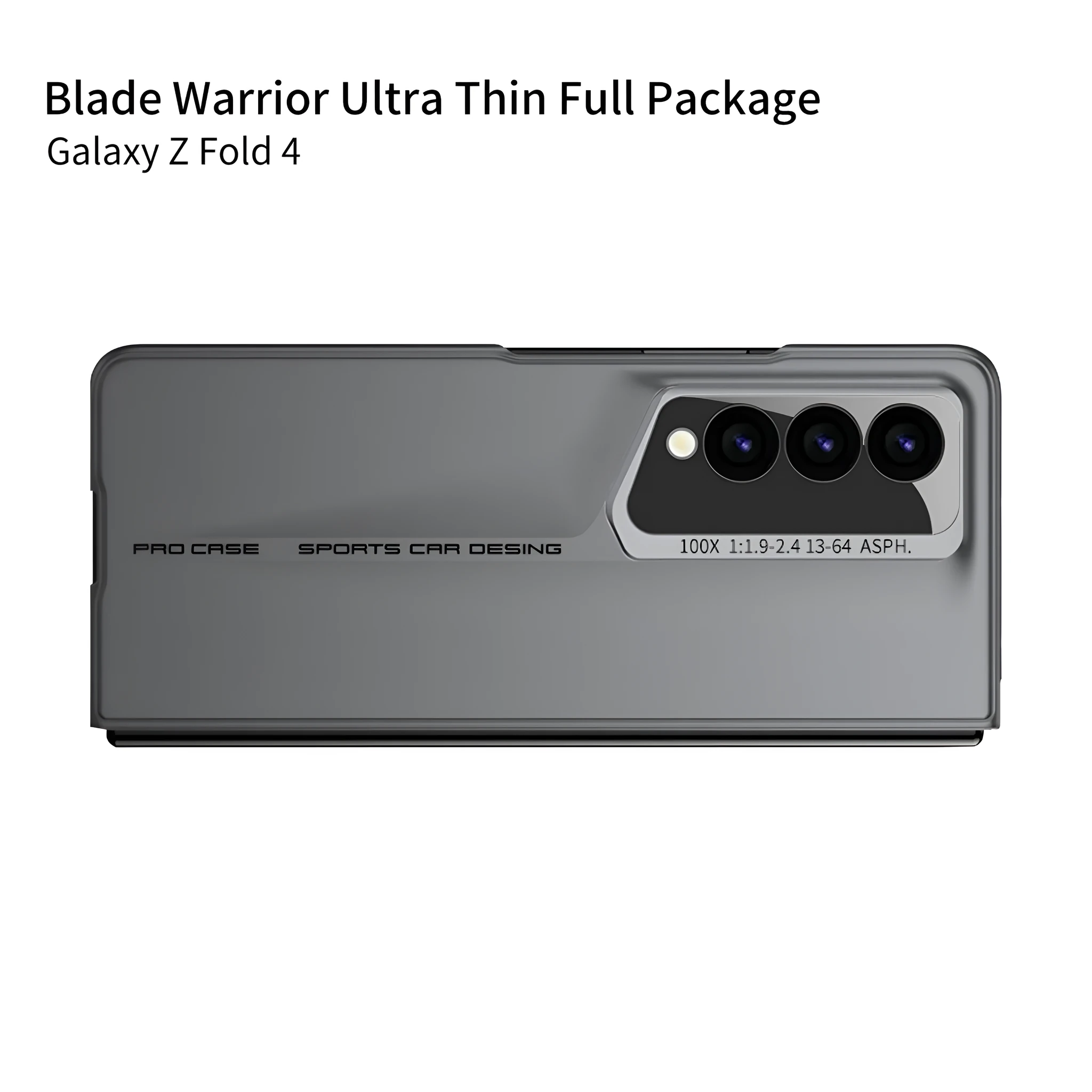 Folding blade phone case for Samsung Z Fold 4, hard PC, frosted finish, Cool Black colour, creative design