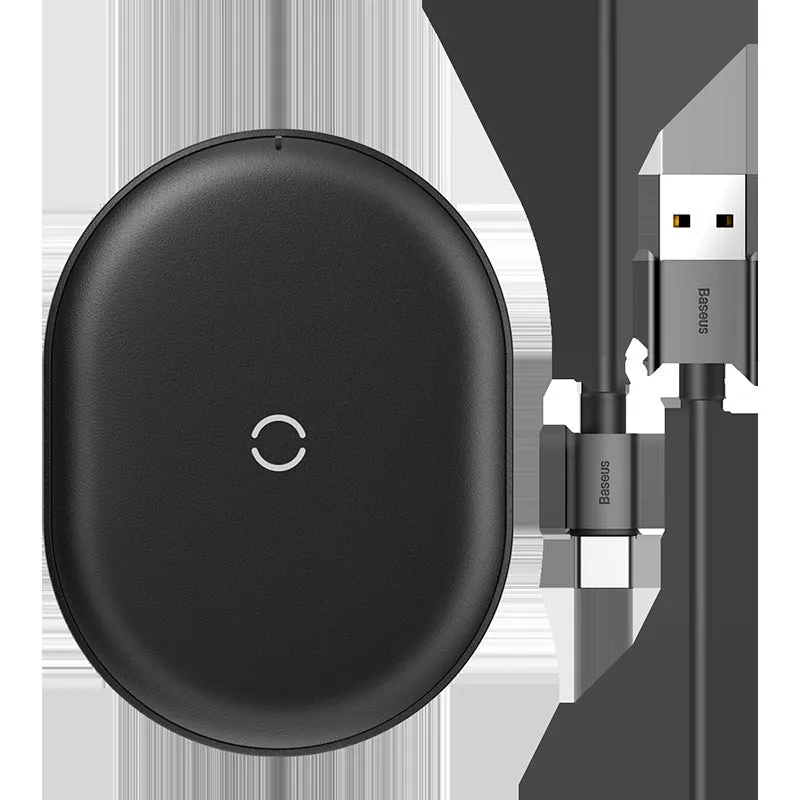 Baseus Rough Wireless Charging Pad in black or white with Type-C port