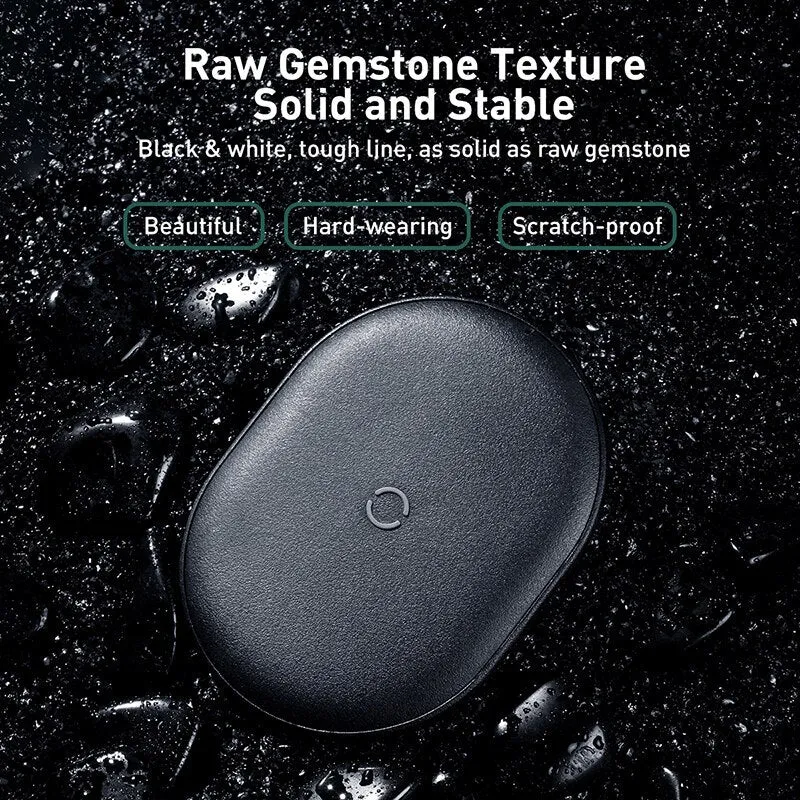 Baseus Rough Wireless Charging Pad in black or white with Type-C port