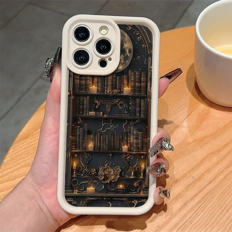 New Art Flower Book TPU soft phone case for iPhone with floral design in white background