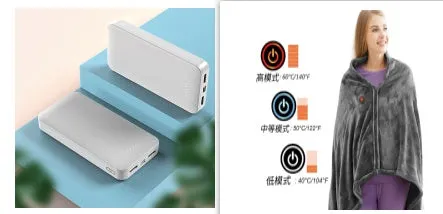 Power bank with 20000mAh capacity, fast charging, multiple USB ports, plastic shell, and compact design