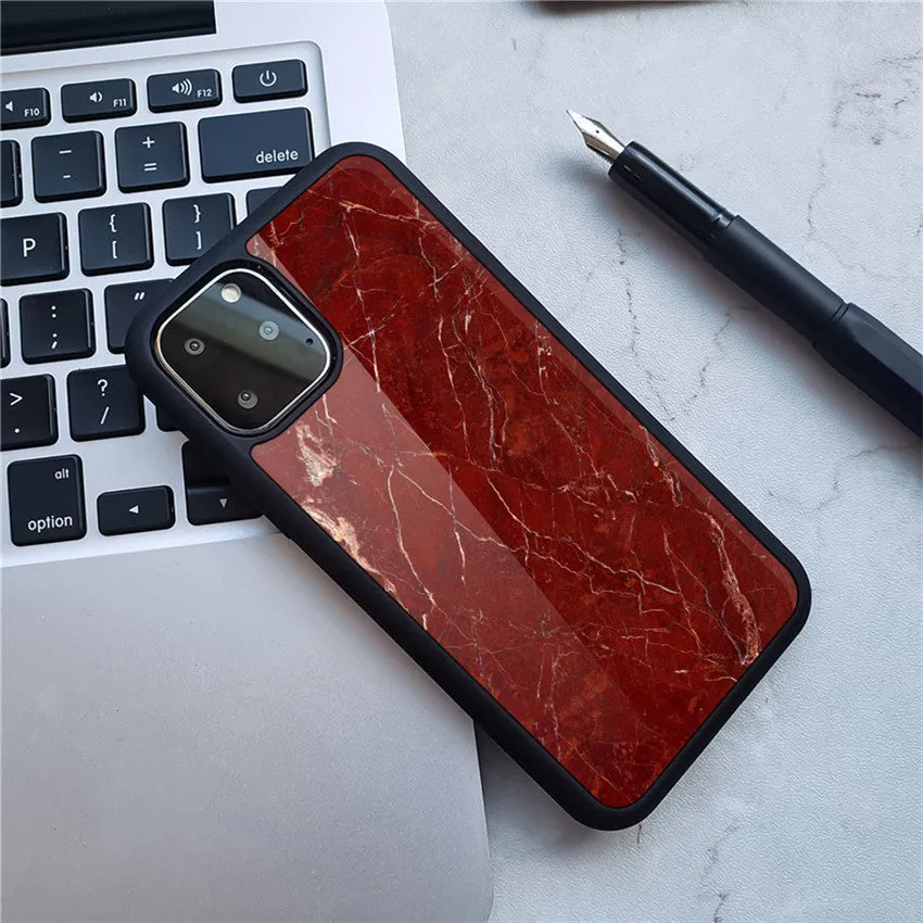 Marble phone case back cover with camouflage pattern on iPhone showing Black gold colour