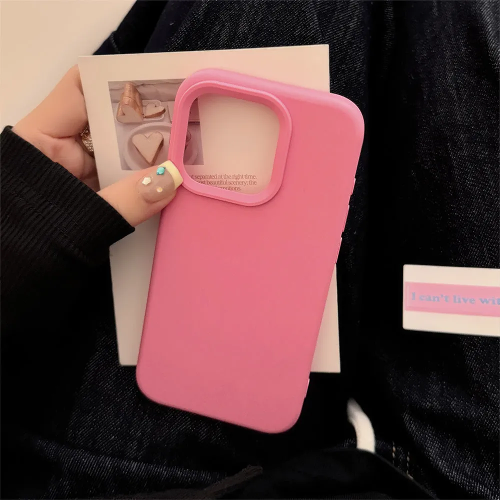 Pure Color Simple Advanced Silicone Phone Case for iPhone in bean purple, soft shell style