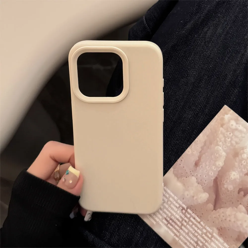 Pure Color Simple Advanced Silicone Phone Case for iPhone in bean purple, soft shell style