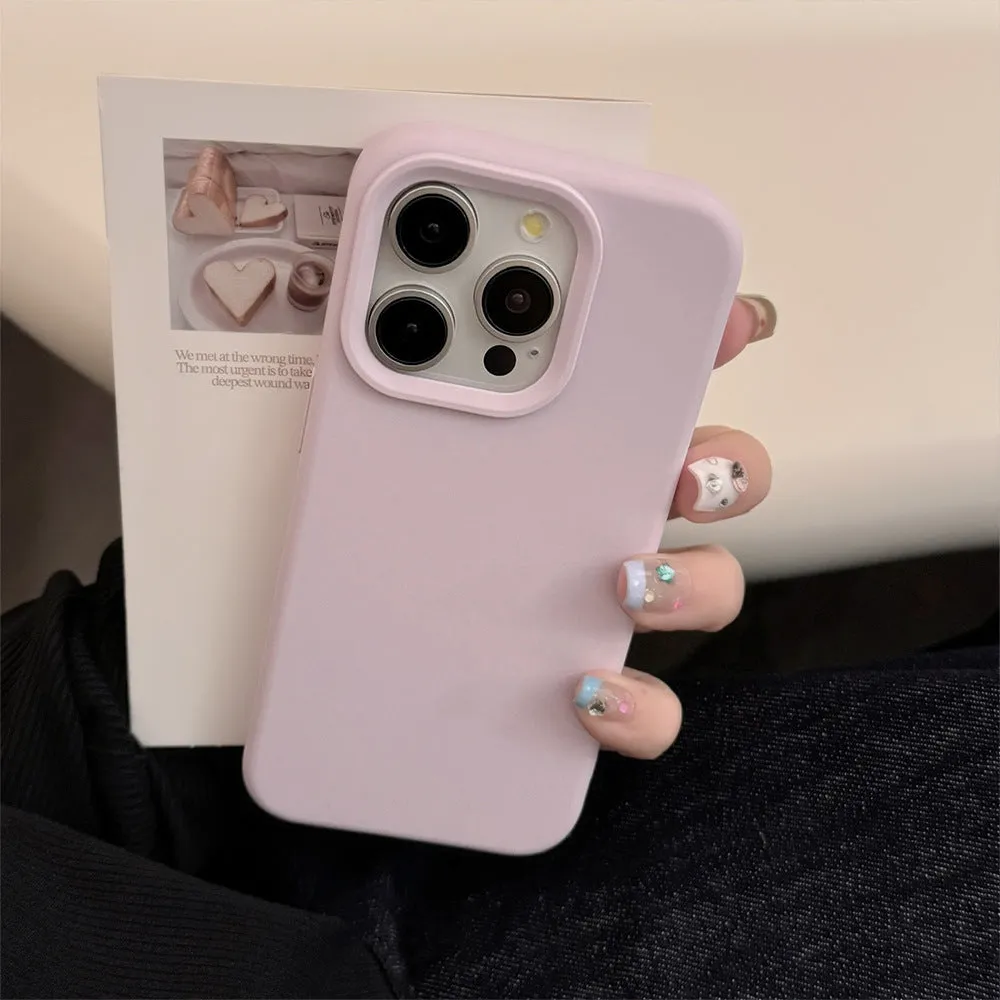 Pure Color Simple Advanced Silicone Phone Case for iPhone in bean purple, soft shell style