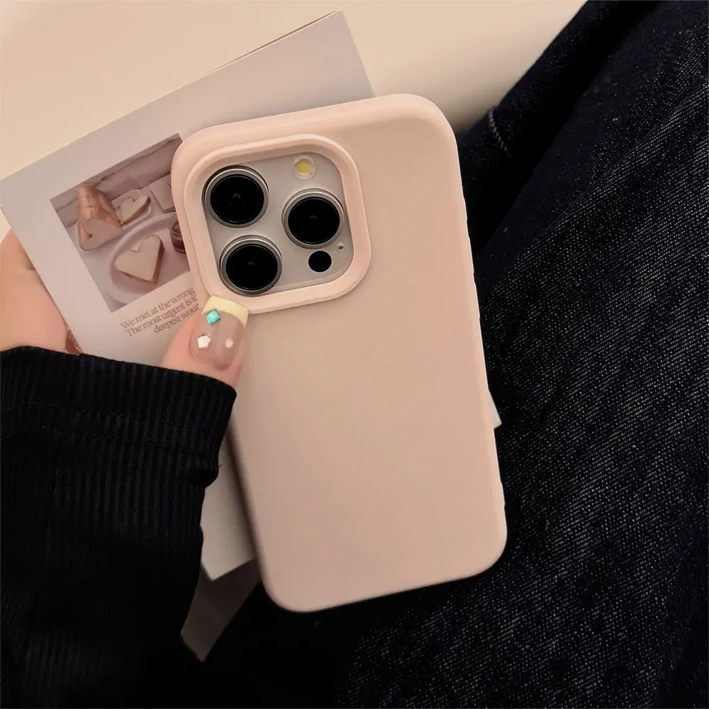 Pure Color Simple Advanced Silicone Phone Case for iPhone in bean purple, soft shell style
