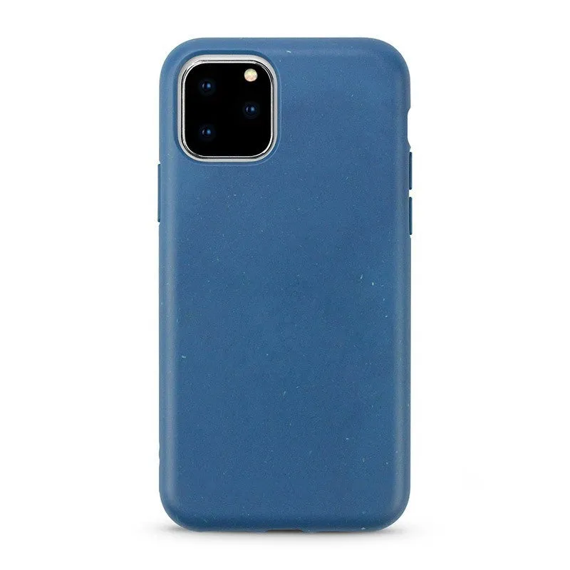 Thick frosted wheat straw granule phone case for iPhone 13 Pro Max in black with TPU frame