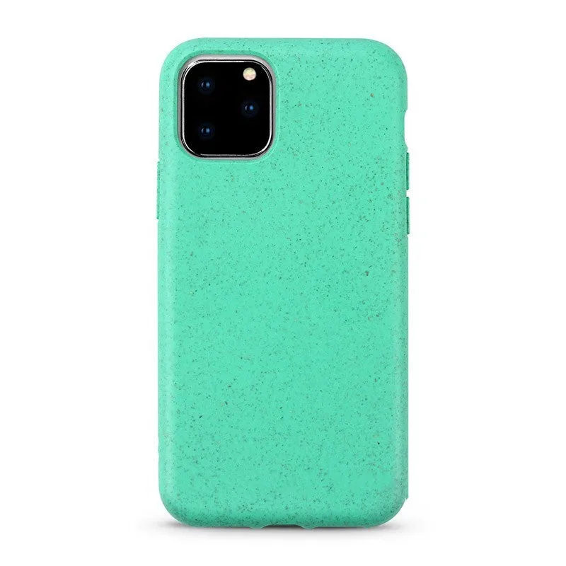 Thick frosted wheat straw granule phone case for iPhone 13 Pro Max in black with TPU frame