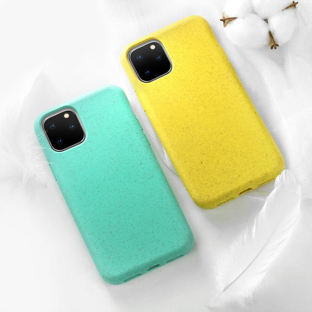 Thick frosted wheat straw granule phone case for iPhone 13 Pro Max in black with TPU frame