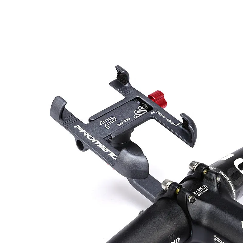 Motorcycle phone holder with 360 degree rotation in aluminium alloy on handlebar