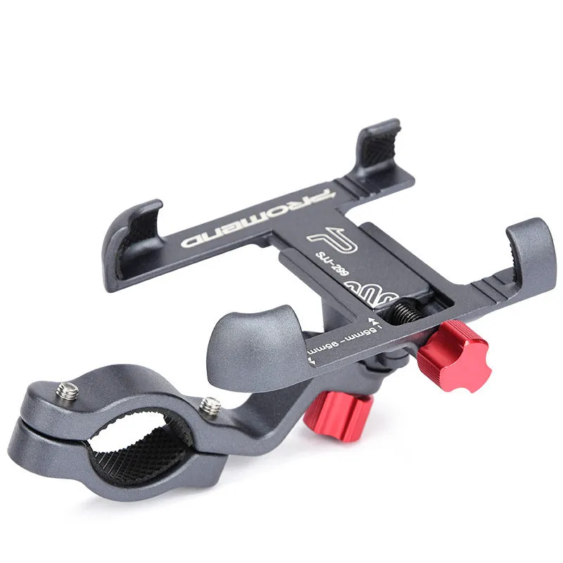 Motorcycle phone holder with 360 degree rotation in aluminium alloy on handlebar