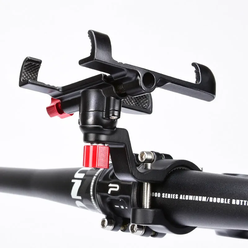 Motorcycle phone holder with 360 degree rotation in aluminium alloy on handlebar