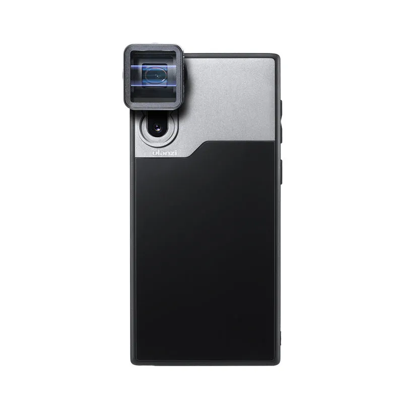 Black mobile phone back cover case with PC aluminium TPU construction and integrated lens shell element for Samsung NOTE10 and iPhone 8 Plus