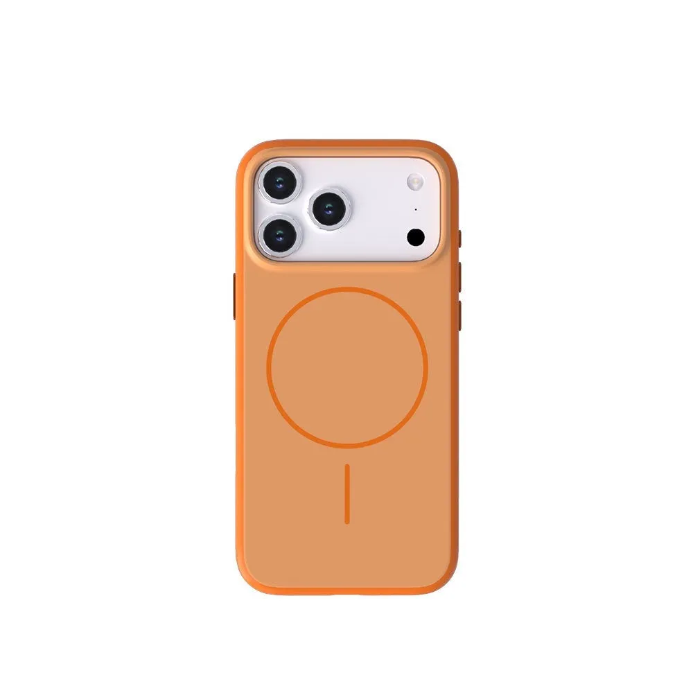 Magnetic silicone phone case for iPhone 17 series in six colour options, matte finish, shockproof design