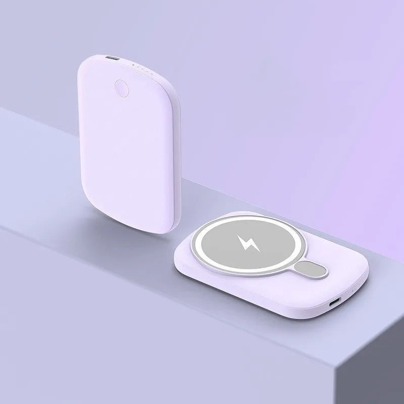MagSafe magnetic wireless power bank in Barbie Pink, Gentleman's Black, Ivory White, and Lightning Purple colour options.