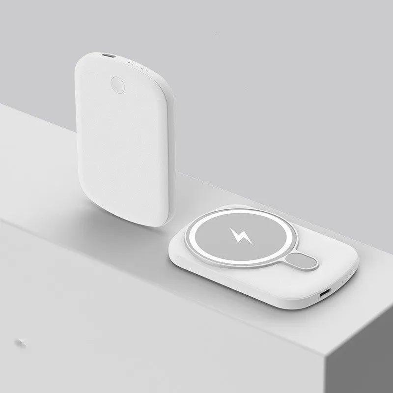 MagSafe magnetic wireless power bank in Barbie Pink, Gentleman's Black, Ivory White, and Lightning Purple colour options.
