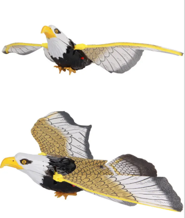 Simulation bird cat toy hanging eagle rotating from ceiling for pet play