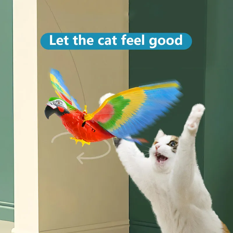 Simulation bird cat toy hanging eagle rotating from ceiling for pet play