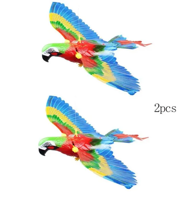 Simulation bird cat toy hanging eagle rotating from ceiling for pet play