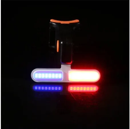 USB rechargeable bicycle taillight COB LED 10 lumens with Velcro mount PC plastic shell compact 59.5x28.5x20mm
