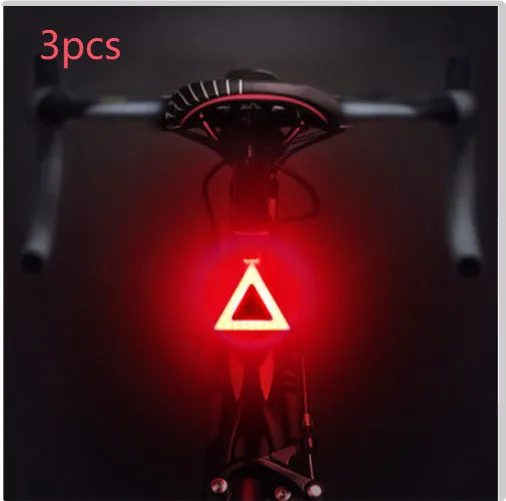 USB rechargeable bicycle taillight COB LED 10 lumens with Velcro mount PC plastic shell compact 59.5x28.5x20mm