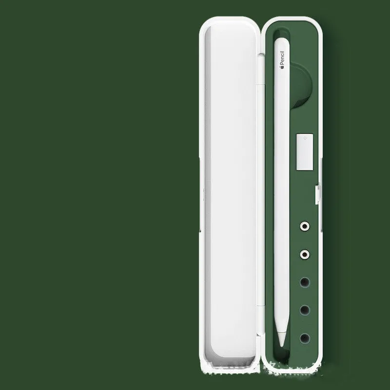 Hard protective storage case for Apple Pencil 1st and 2nd Generation in purple, green, black, and blue colours.
