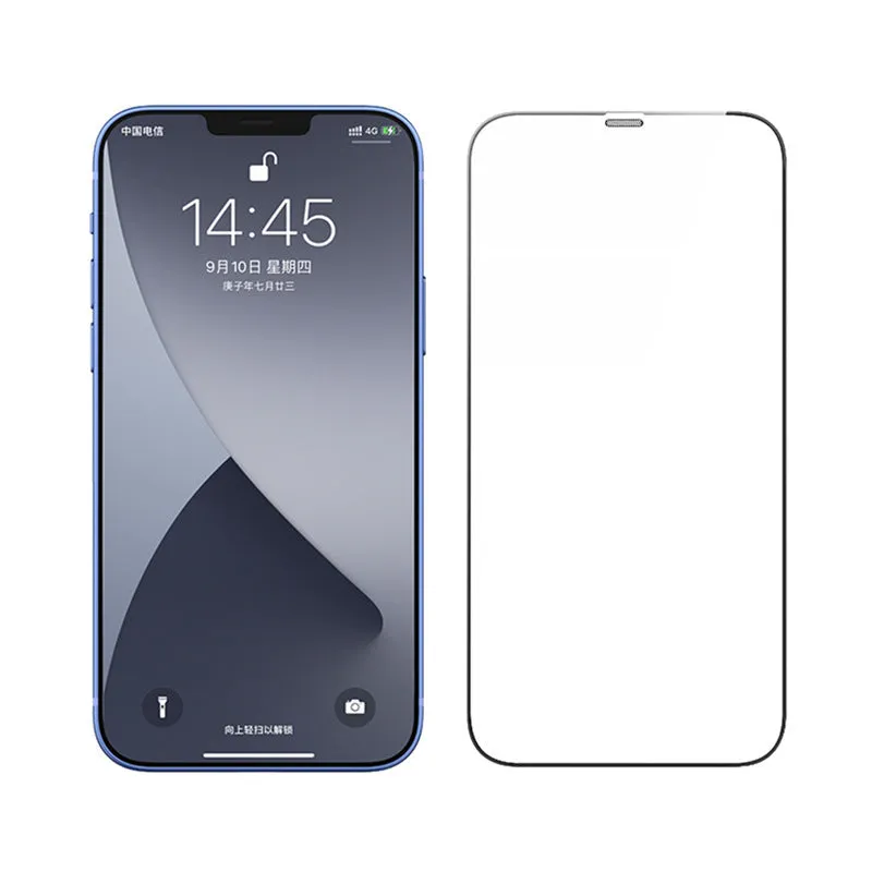 Full-cover tempered glass privacy screen protector for iPhone with dustproof net edge