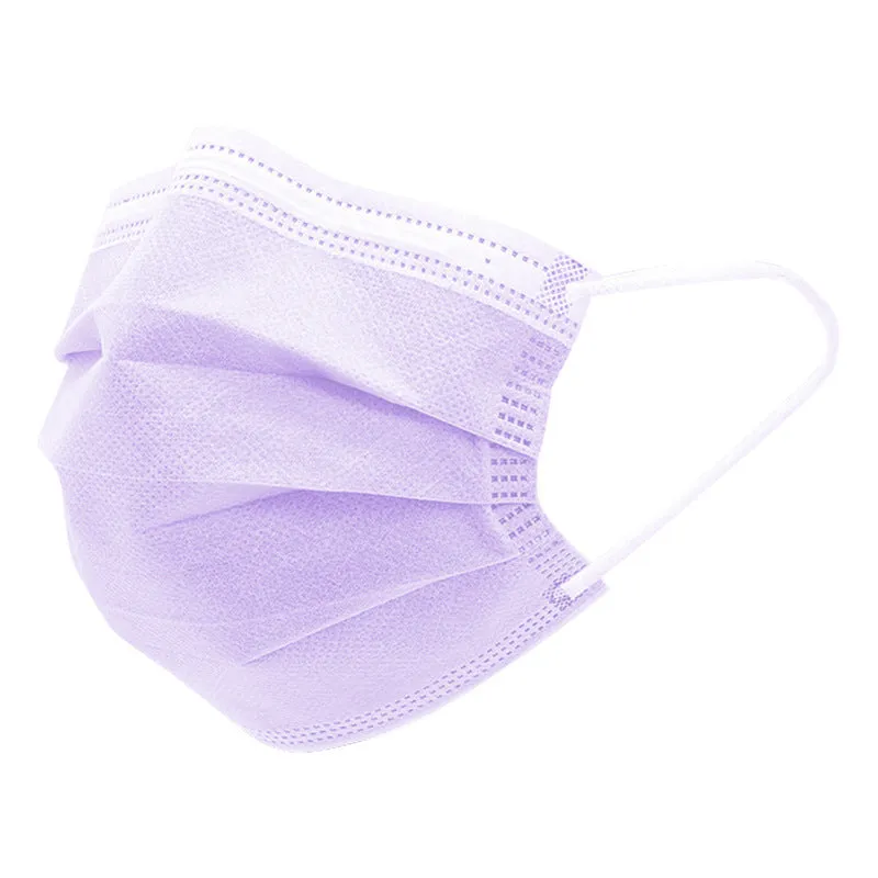 Disposable 3-ply non-woven medical surgical face mask in light blue with ear loops