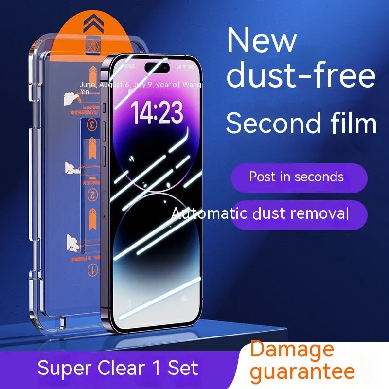 Dust-free warehouse tempered glass screen protector for iPhone with HD clarity and privacy peep-proof option
