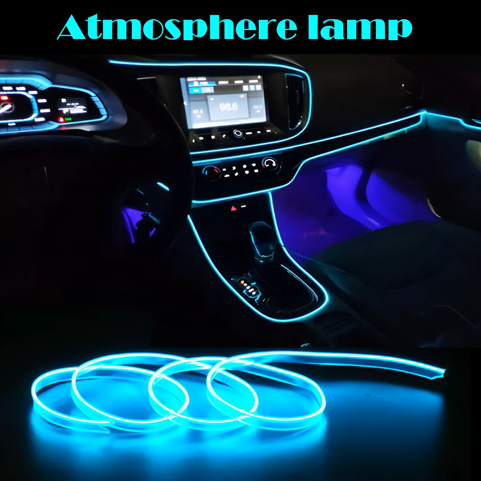 Flexible water-resistant LED strip light with 360° illumination, 1m length, 10 colour options