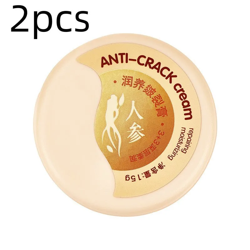 Moisturising skin repair body cream with ginseng in a white jar, 15g cracking cream