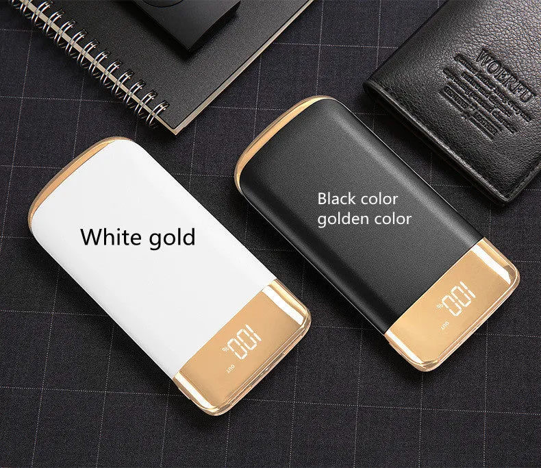 Portable display power bank with full screen and large capacity 10000mAh in white plastic shell