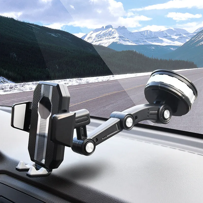 Grey suction cup rotary car phone holder with non-slip silicone pad for General Motors, 30x11.5cm