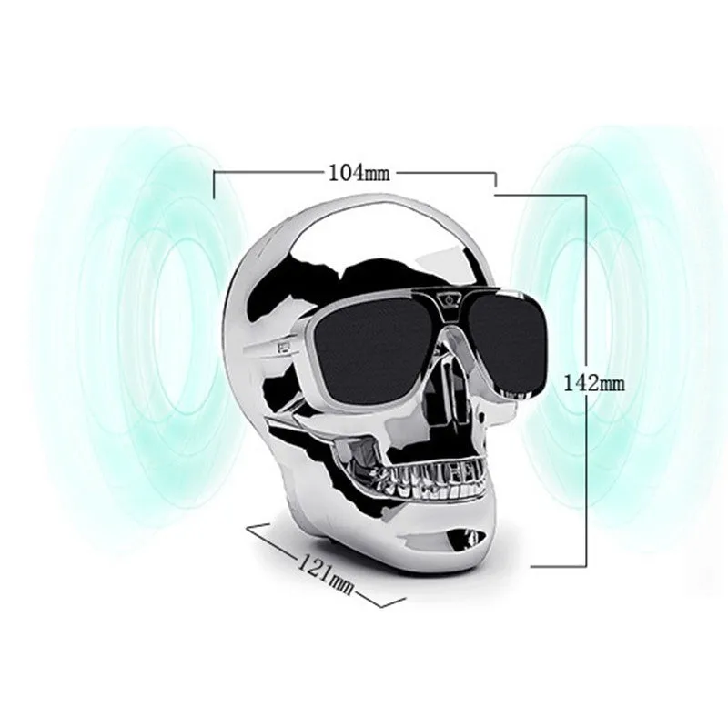 Limited edition skull-shaped wireless Bluetooth speaker in multiple colour options