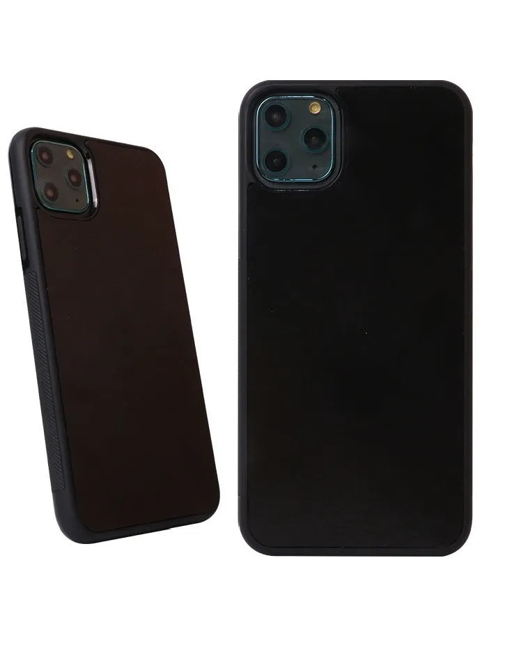 Anti-gravity nano adsorption TPU silicone phone case for Apple iPhone in black solid colour back cover