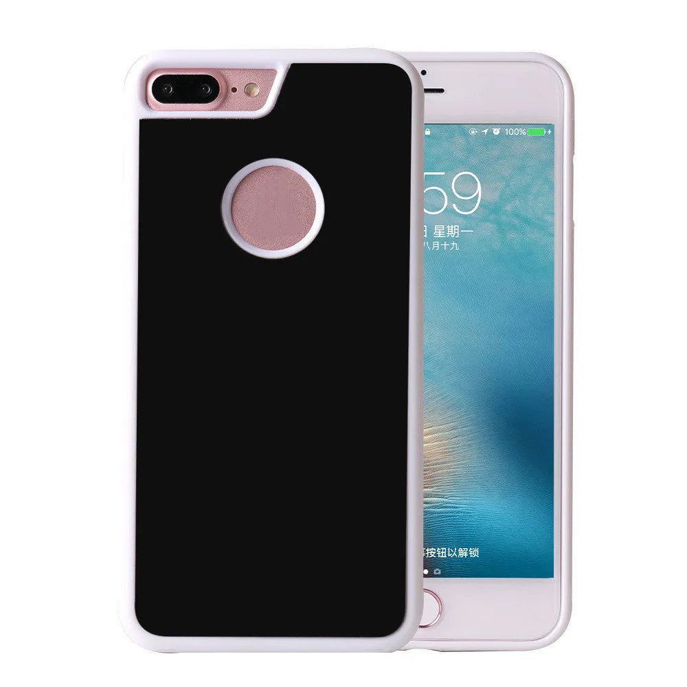 Anti-gravity nano adsorption TPU silicone phone case for Apple iPhone in black solid colour back cover