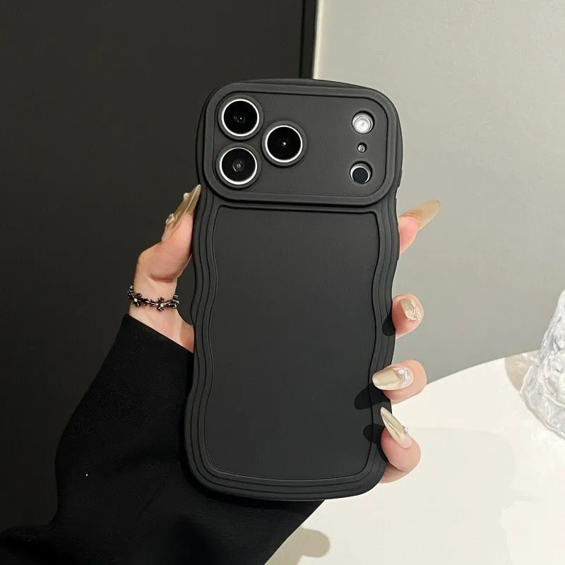 Antique white liquid big wave TPU phone case with embossed texture for iPhone
