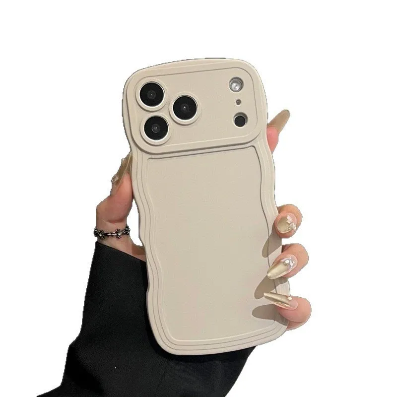 Antique white liquid big wave TPU phone case with embossed texture for iPhone