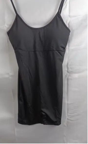 Spaghetti strap shorts jumpsuit for women, solid colour nylon spandex fitness romper, black.