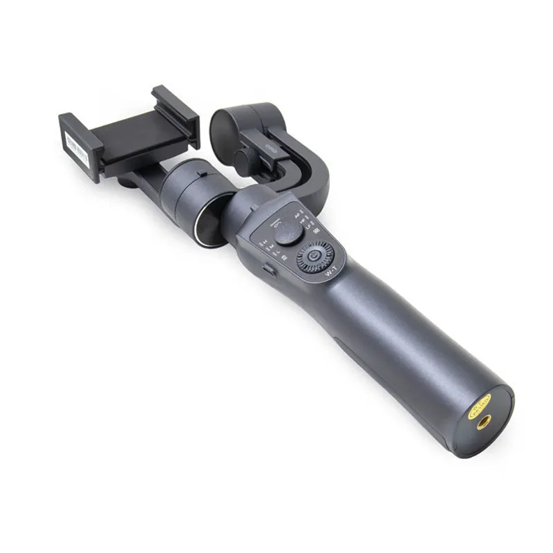 Black three-axis handheld gimbal stabiliser for mobile phone with ABS+PC handle
