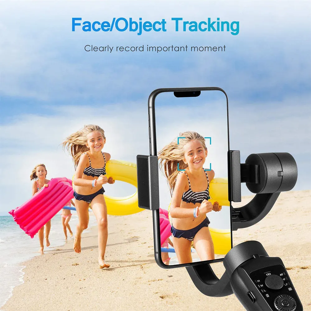 Black three-axis handheld gimbal stabiliser for mobile phone with ABS+PC handle