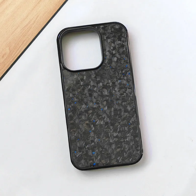 Gold foil carbon fiber forged grain phone case with magnetic suction for iPhone