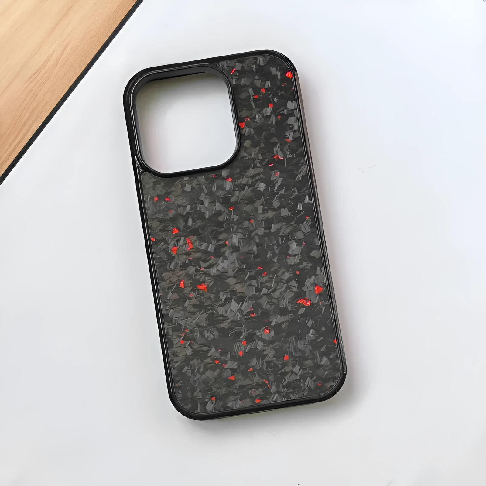 Gold foil carbon fiber forged grain phone case with magnetic suction for iPhone