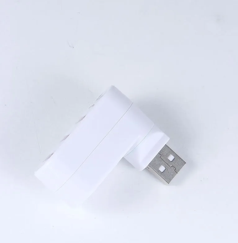A black and a white USB 2.0 hub splitter with multiple ports.