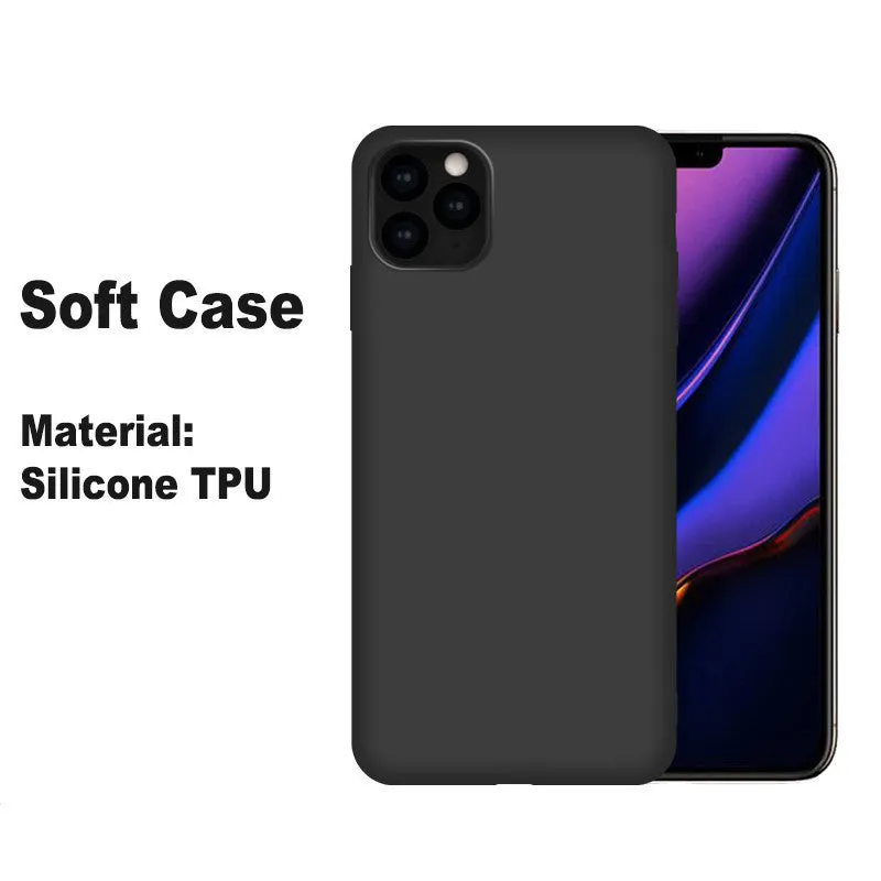 Custom TPU phone case with black solid colour back and fine matte finish, compatible with Apple iPhone models