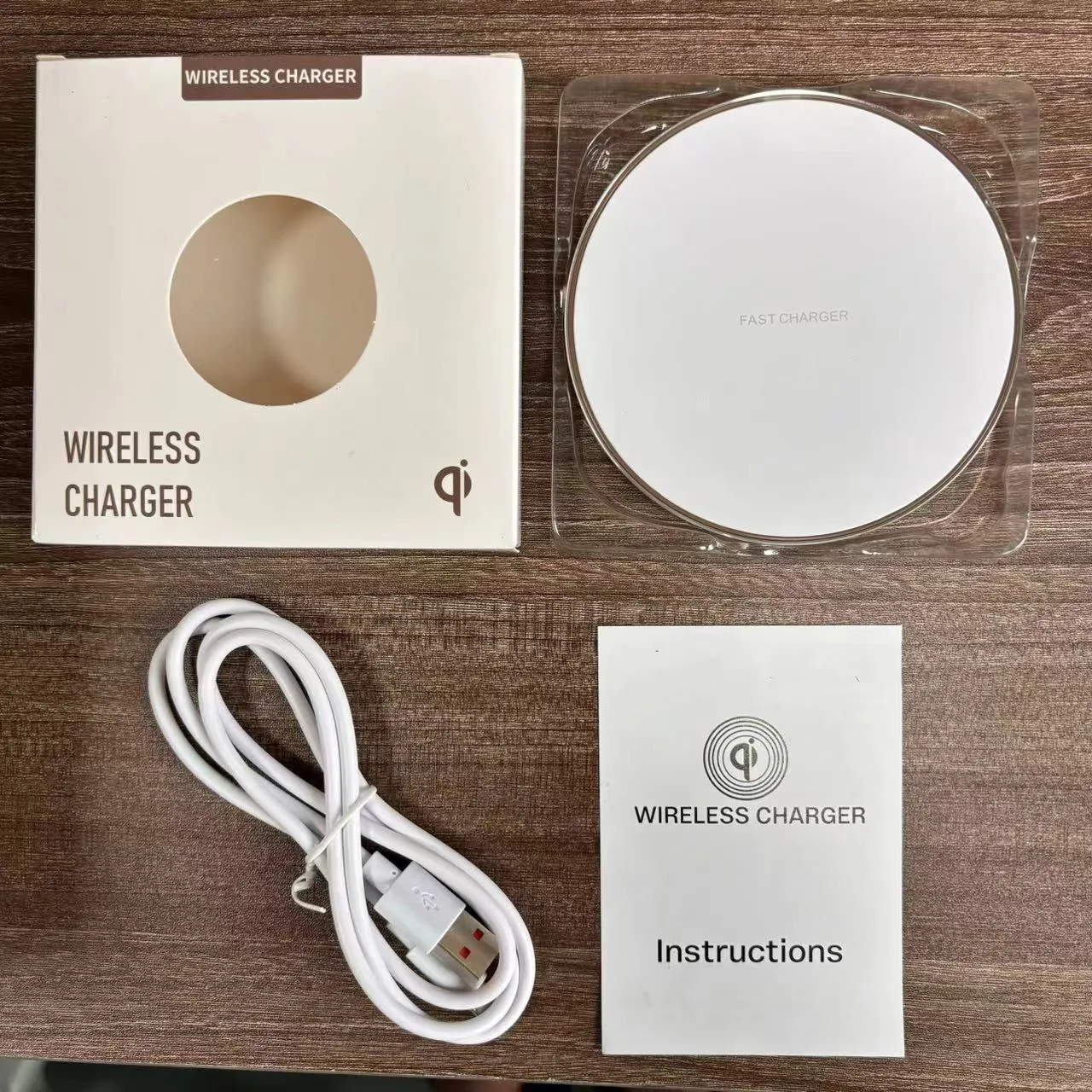 Aluminium alloy Qi wireless phone charger disc, 100mm diameter, 6mm thick, in black with rubber oil surface